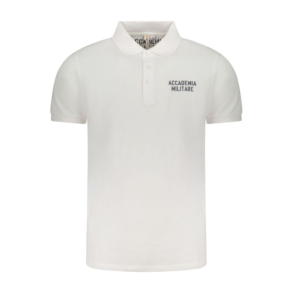 Accademia Militare White Cotton Polo Shirt AC-36558-S