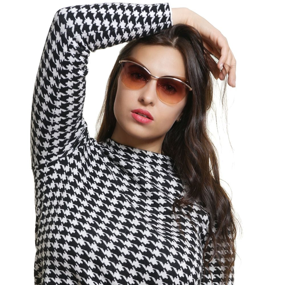 Woman wearing Emilio Pucci Gold Metal & Plastic Sunglasses with rose gradient lenses.