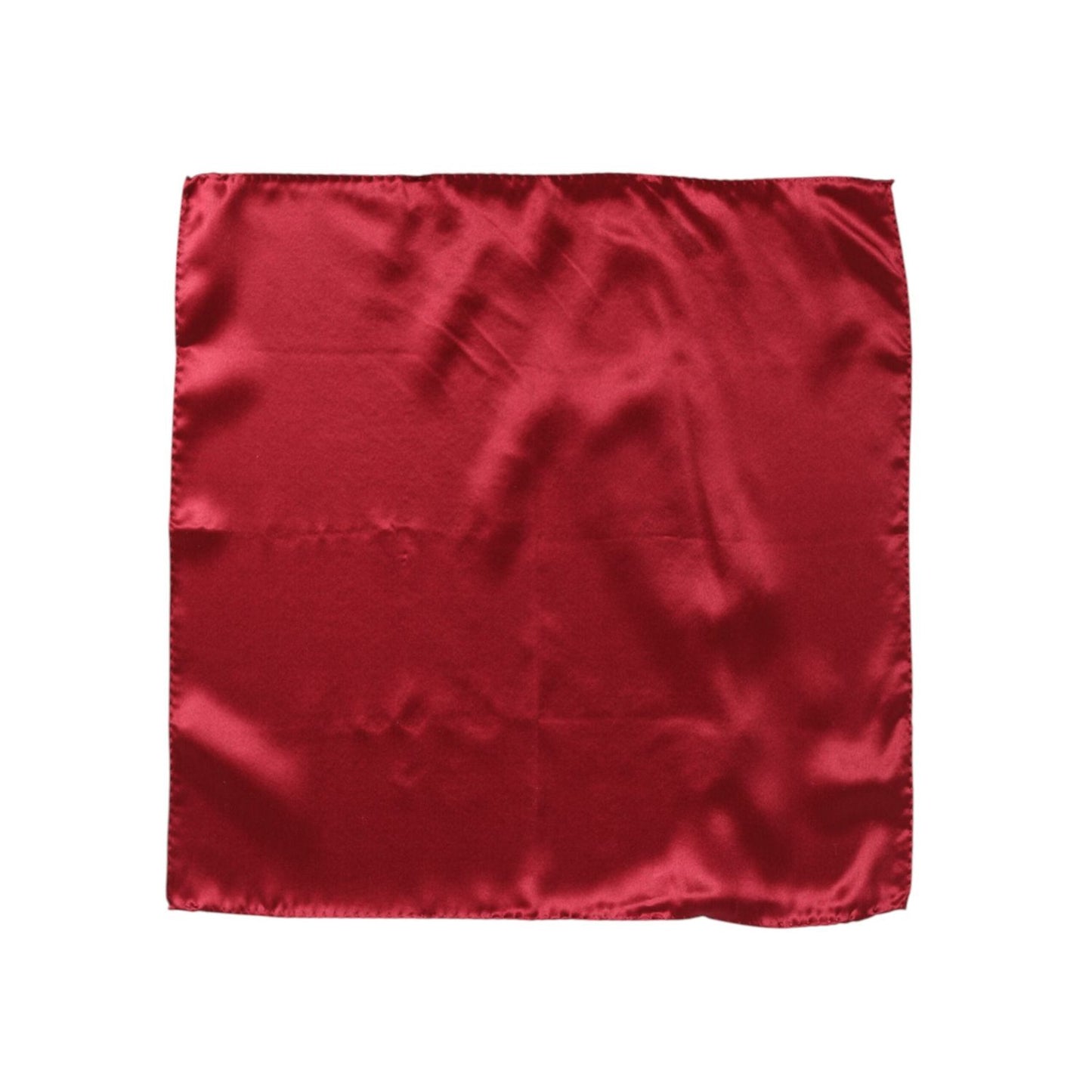 Dolce & Gabbana Red Solid Satin Silk Square Handkerchief Scarf MS7244