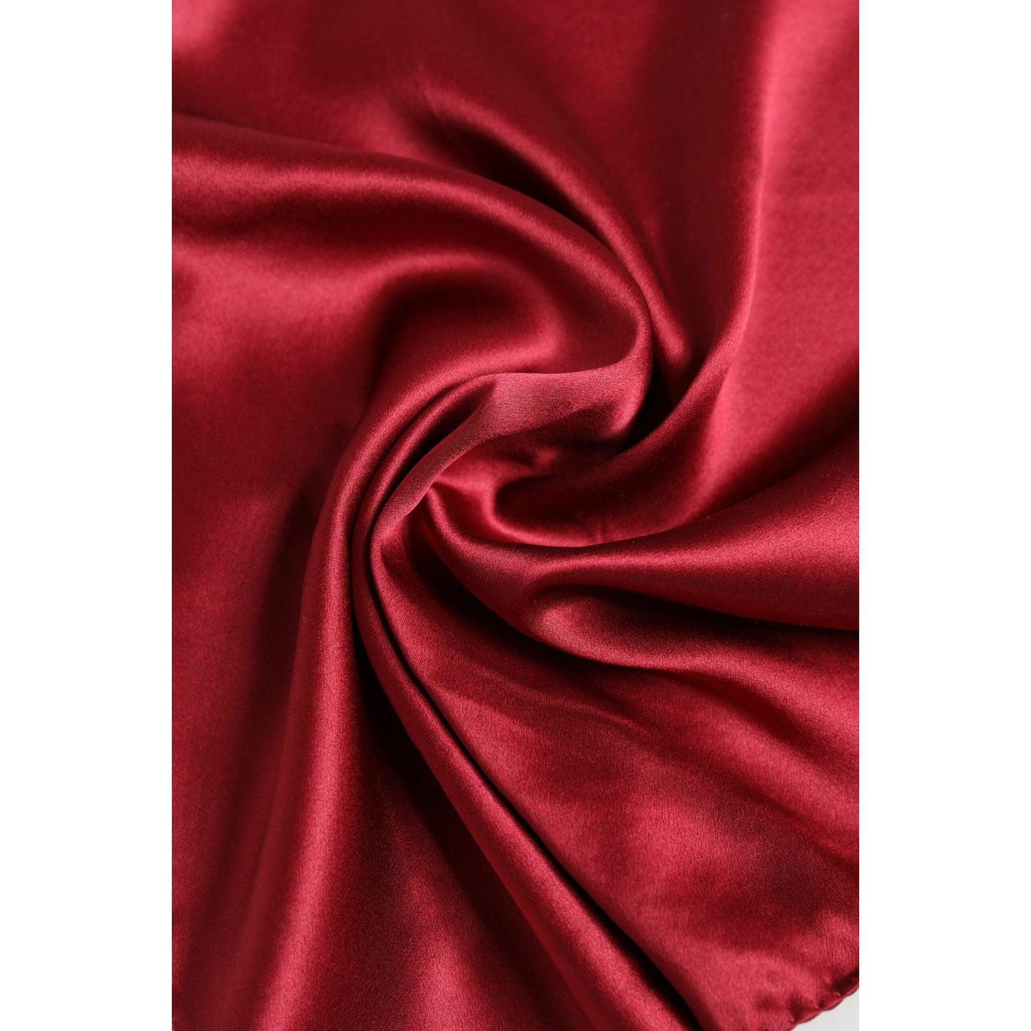 Dolce & Gabbana Red Solid Satin Silk Square Handkerchief Scarf MS7244