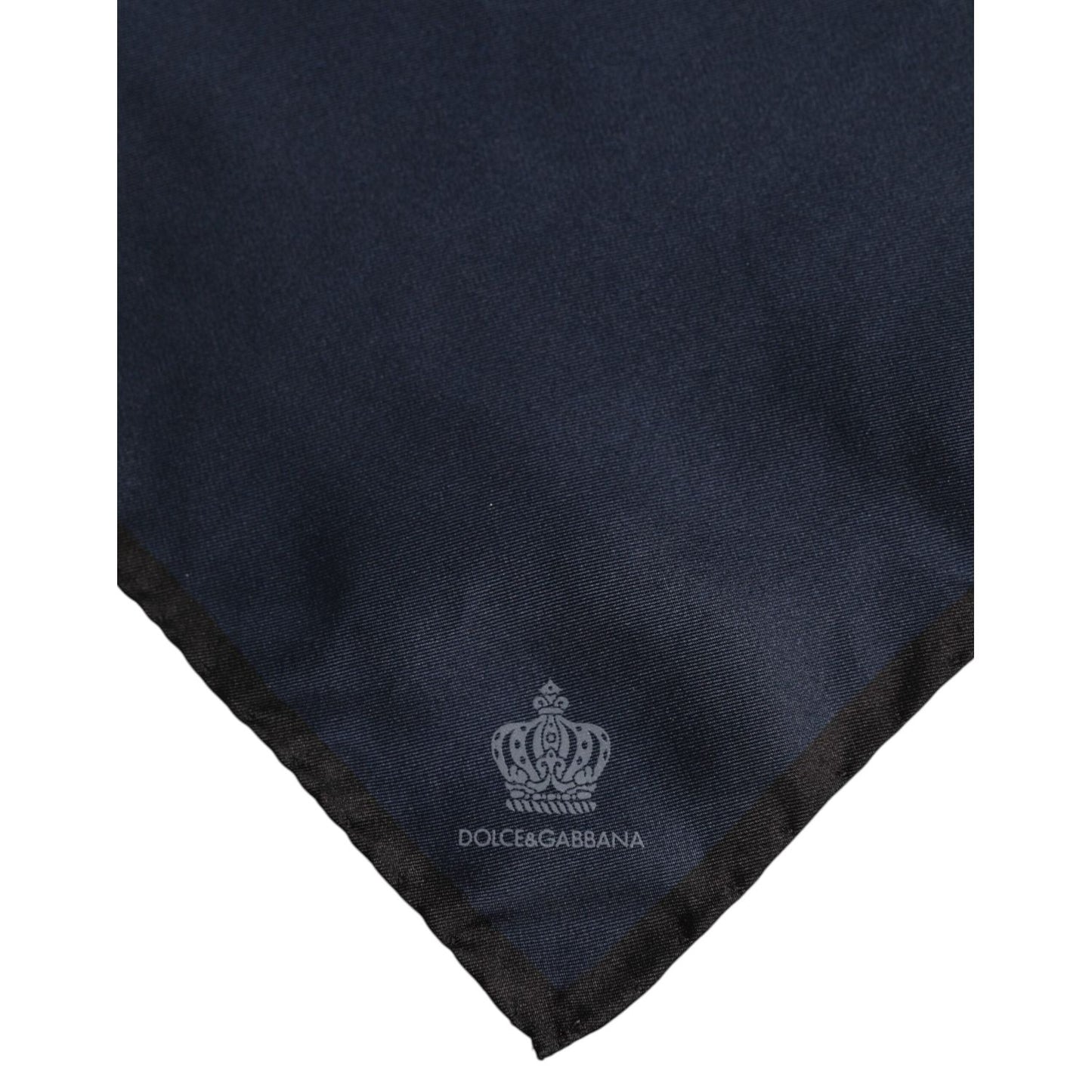 Dolce & Gabbana Blue DG Crown Silk Square Men Foulard Scarf MS7285