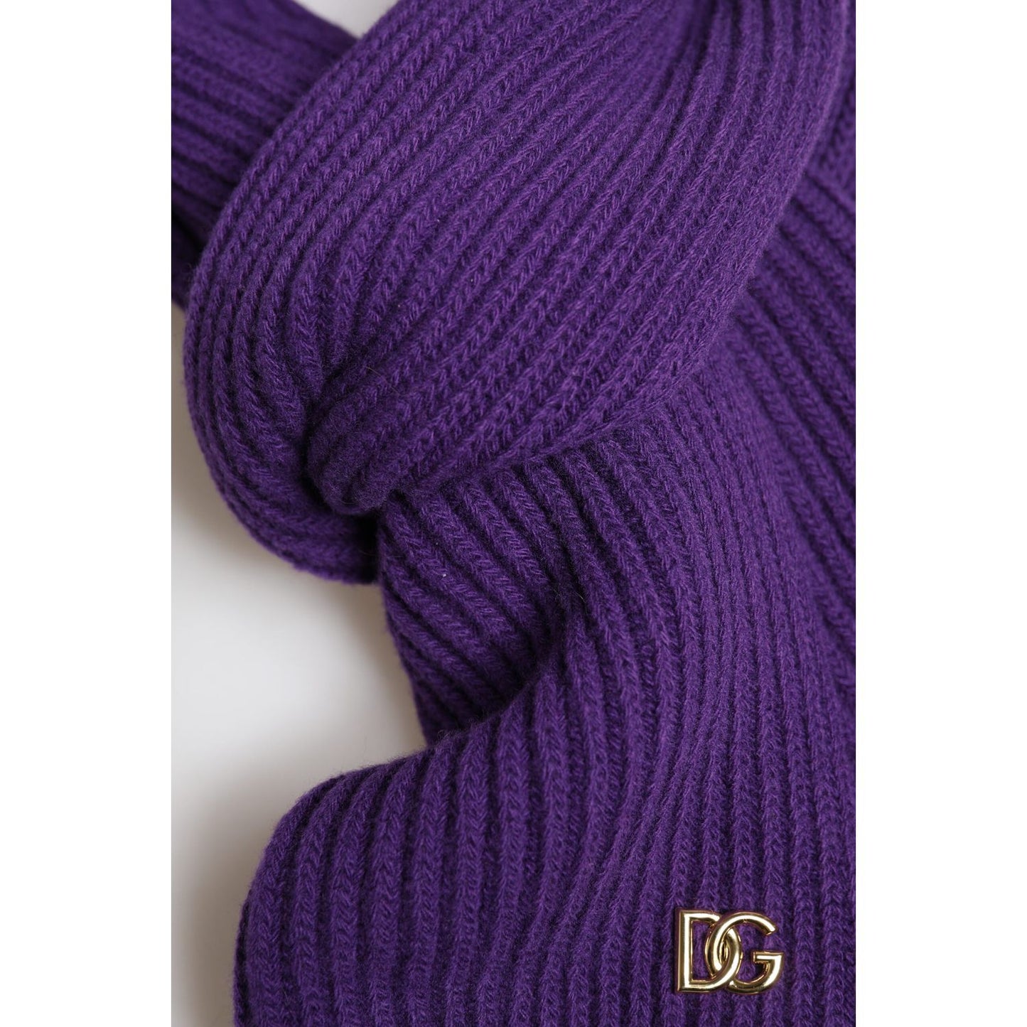 Dolce & Gabbana Purple DG Logo Neck Warmer Wrap Shawl Scarf MS7453