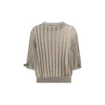 Brunello Cucinelli Openwork knit pattern Sweater with sequins BR-MCO559400CJK08-XXL