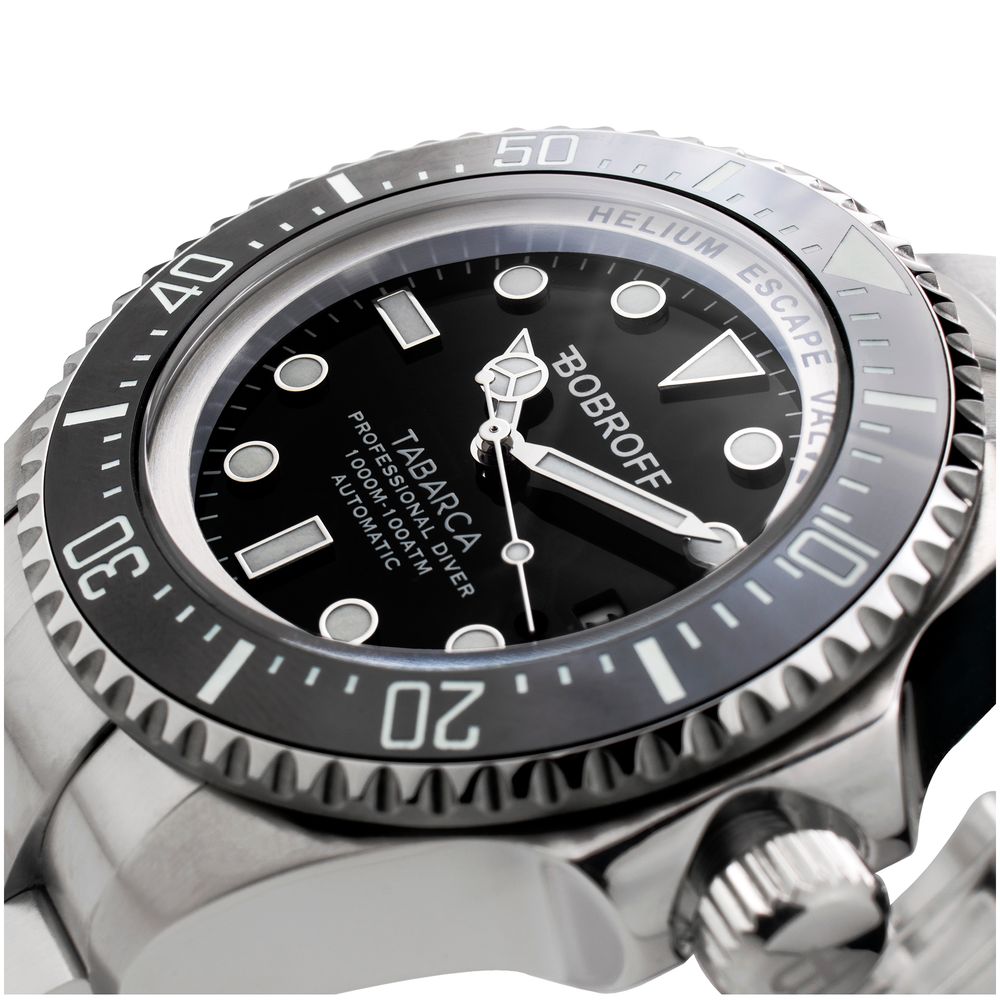 Bobroff Gray Stainless Steel Dress Watch