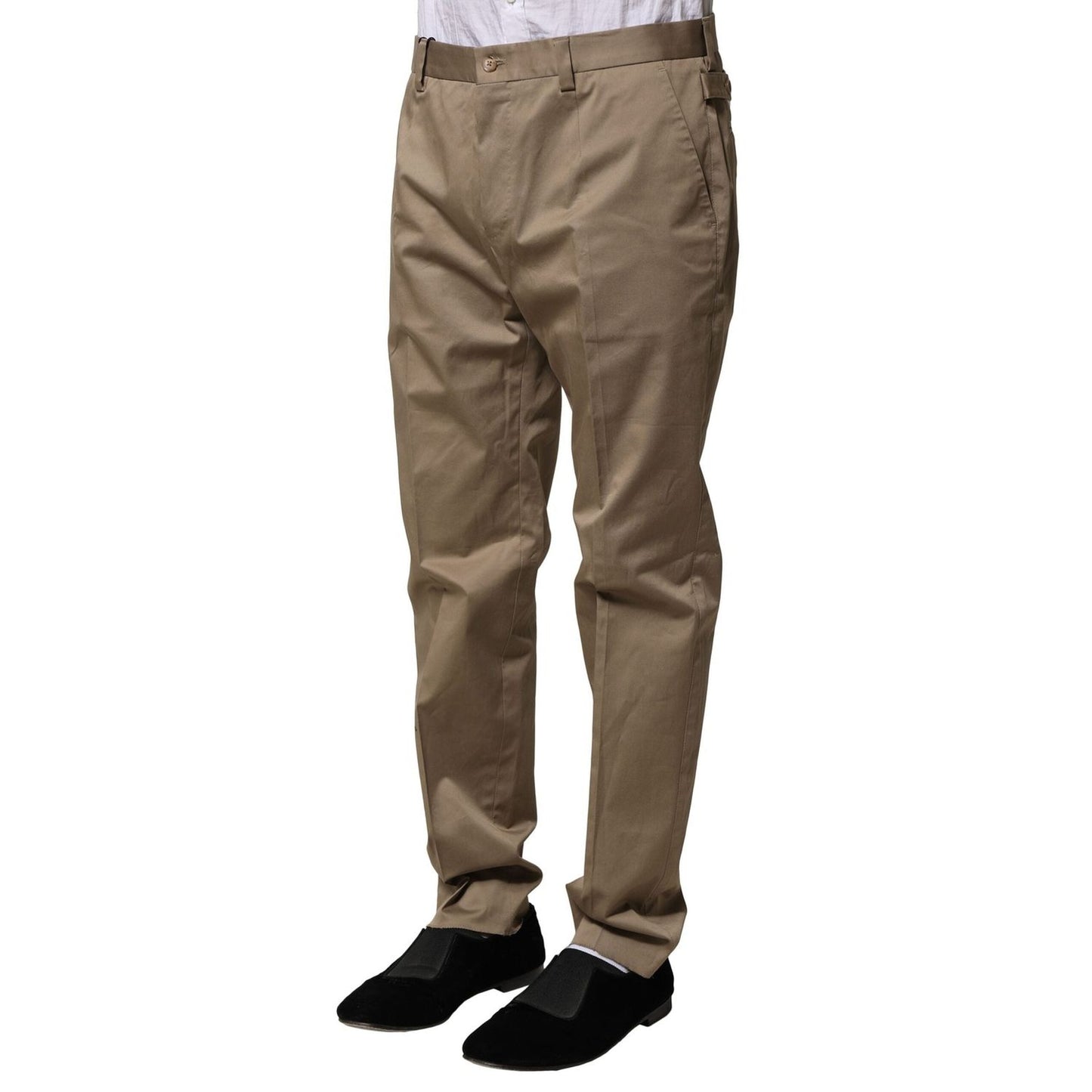 Dolce & Gabbana Brown Cotton Tapered Men Formal Pants PAN76533-50