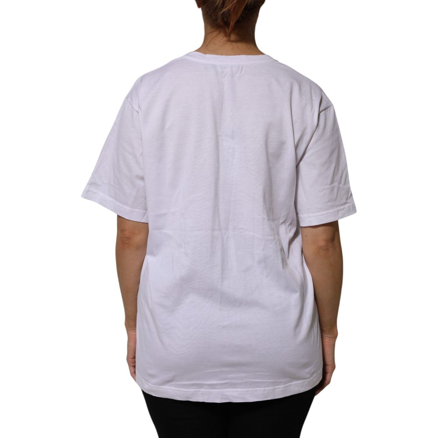 Dolce & Gabbana White Cotton Short Sleeves V-neck T-shirt TSH906750-46