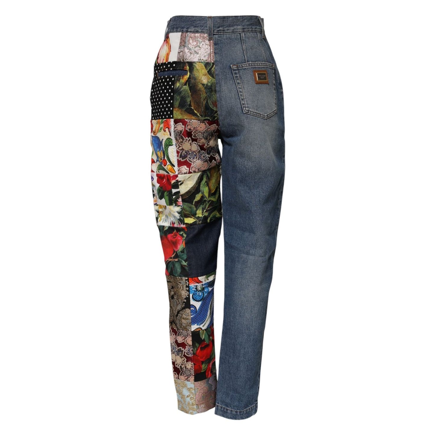 Dolce & Gabbana Blue AMBER Patchwork High Waist Denim Jeans PAN76304-40