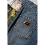 Dolce & Gabbana Blue AMBER Patchwork High Waist Denim Jeans PAN76304-40