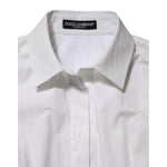 Dolce & Gabbana White Cotton Collared Long Sleeves Top Shirt TSH90560-38