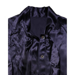 Dolce & Gabbana Dark Purple Silk Ascot Collared Blouse Top TSH90563-44