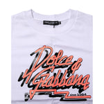 Dolce & Gabbana White Cotton Graphic Print Crew Neck T-shirt TSH84334-36