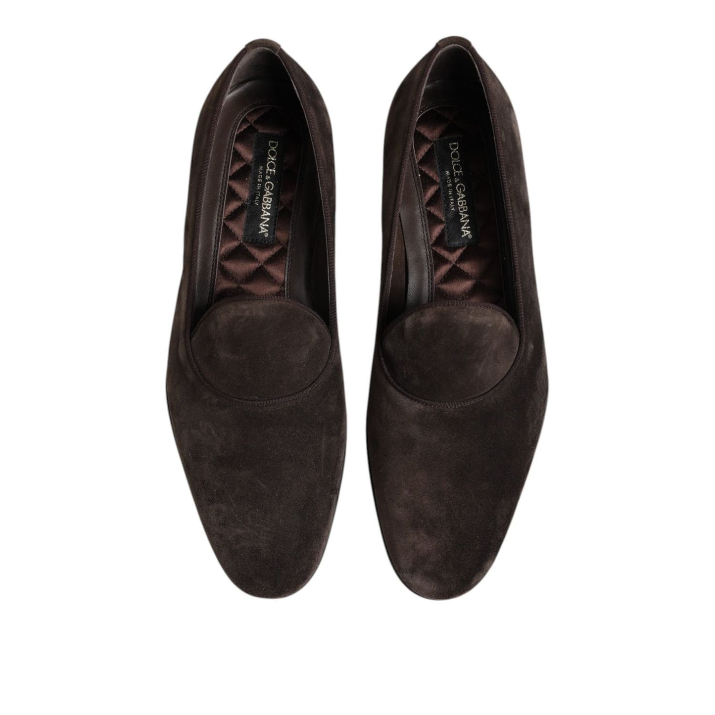Dolce & Gabbana Brown Velvet Leather Slip On Loafers Shoes MV7488-40