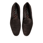 Dolce & Gabbana Brown Velvet Leather Slip On Loafers Shoes MV7488-40