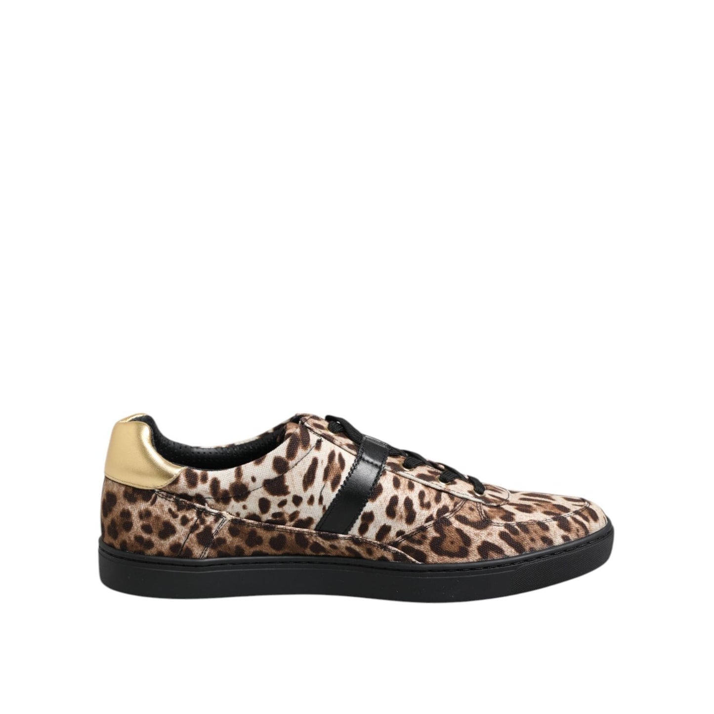 Dolce & Gabbana Brown Leopard Logo Print Cotton Sneakers Shoes MV7487-44
