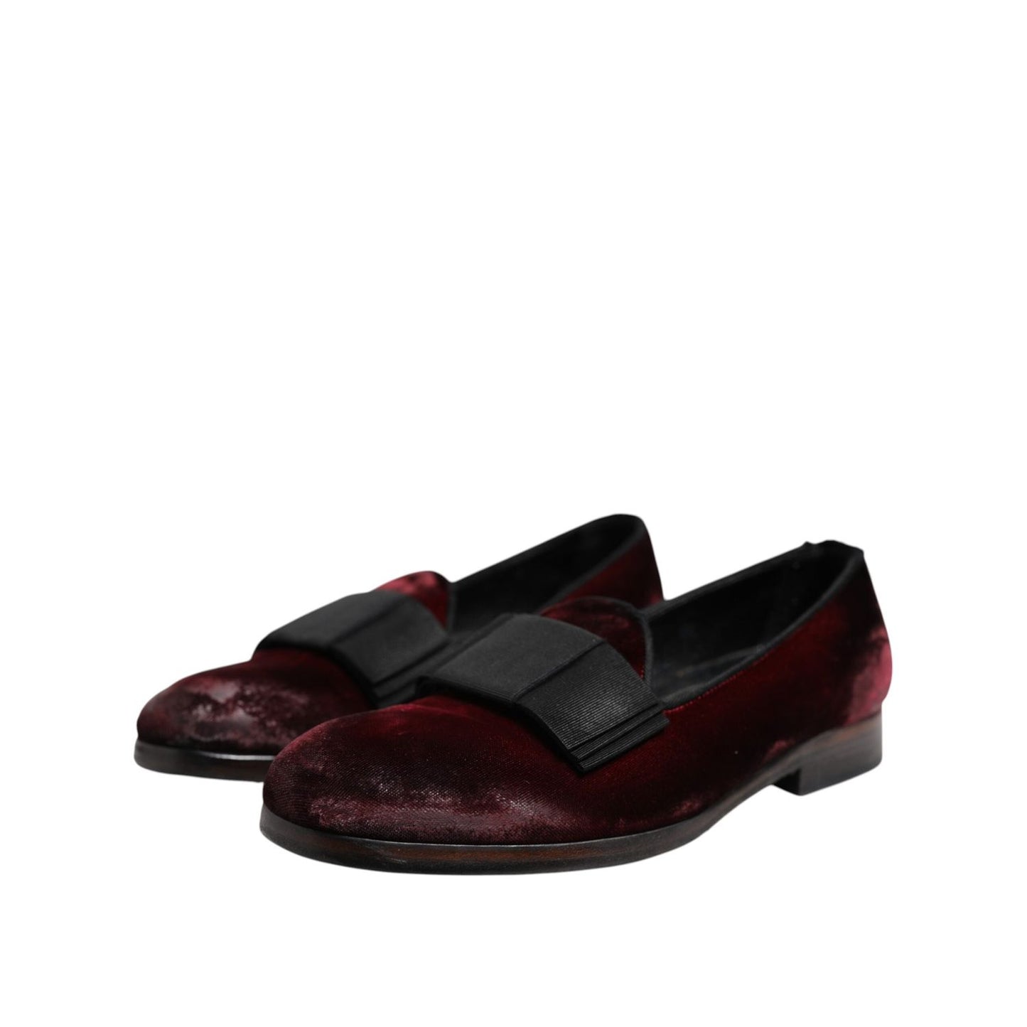 Dolce & Gabbana Red Velvet Men Slip On Loafers Dress Shoes MV7533-40