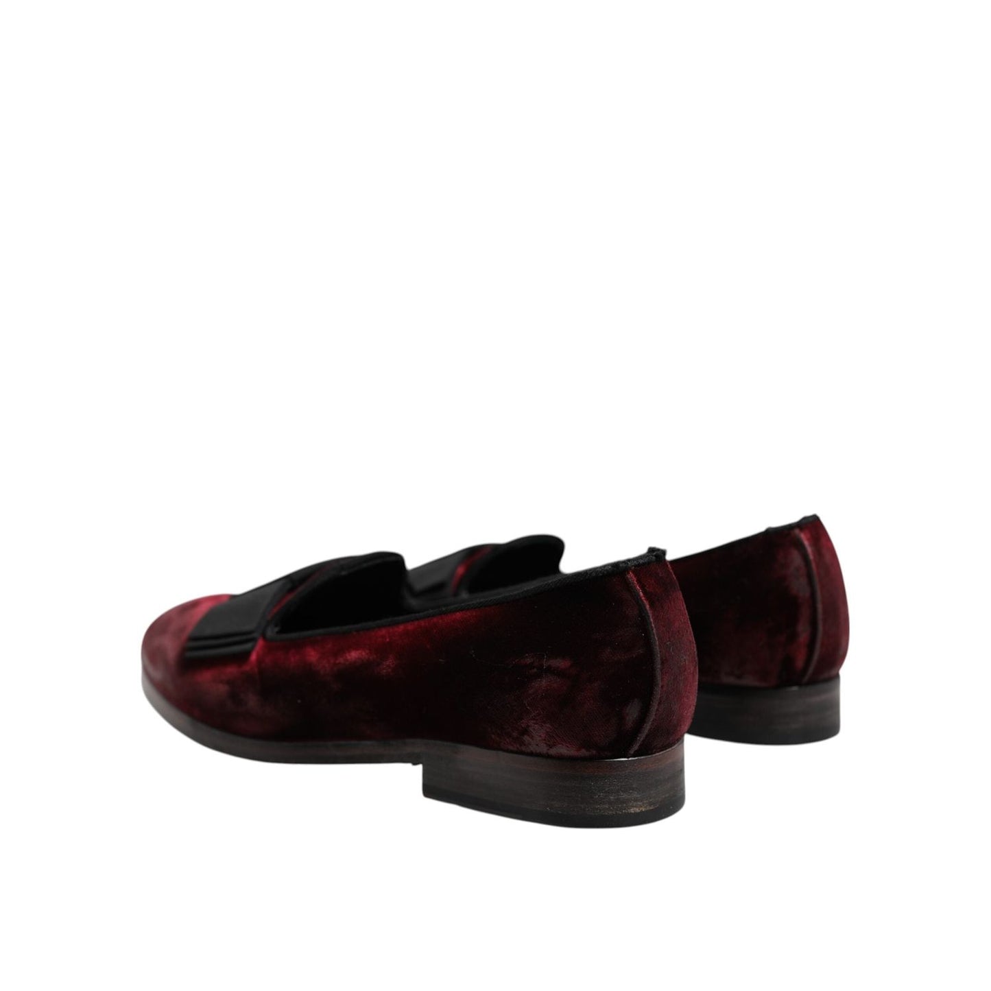 Dolce & Gabbana Red Velvet Men Slip On Loafers Dress Shoes MV7533-40