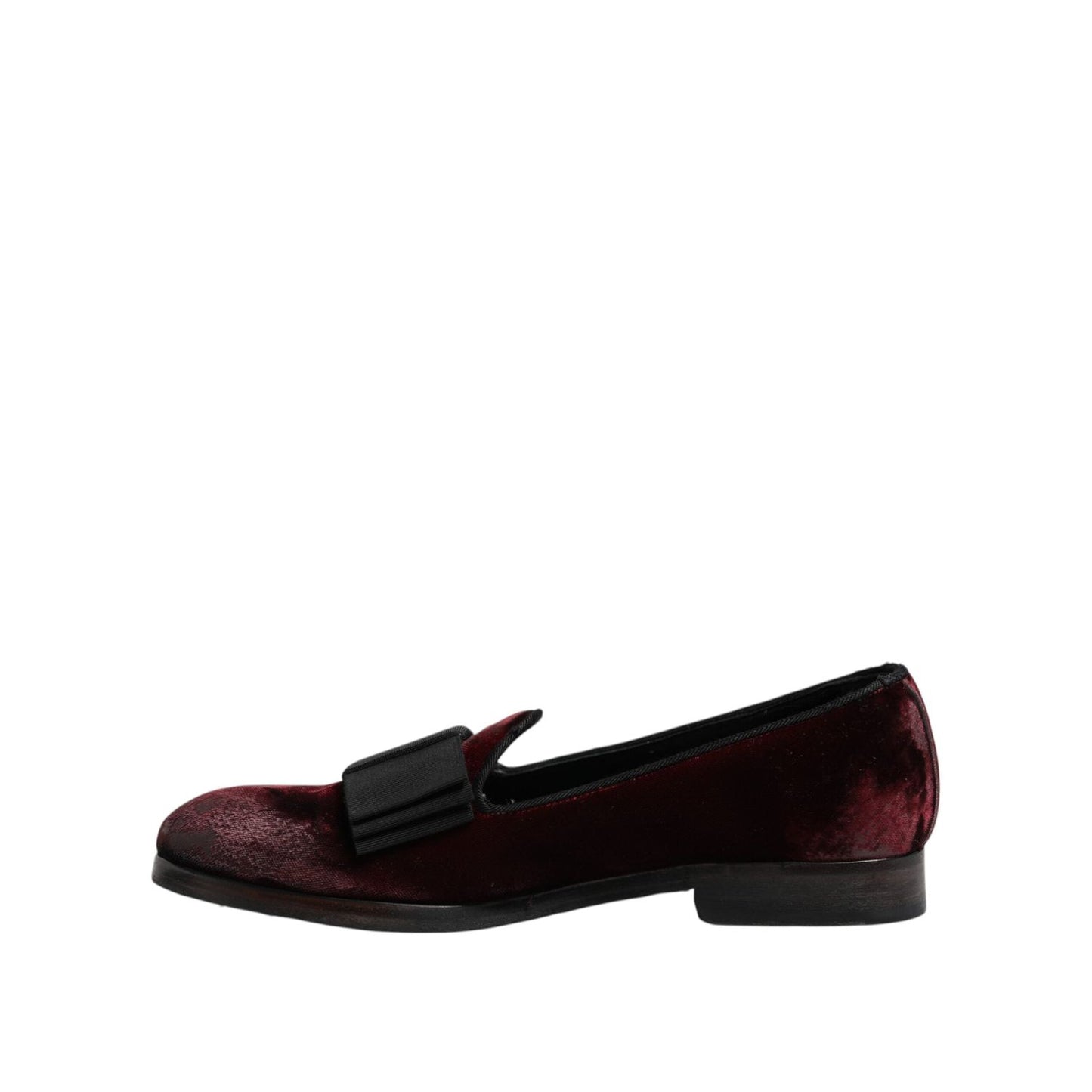 Dolce & Gabbana Red Velvet Men Slip On Loafers Dress Shoes MV7533-40