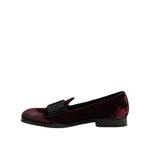 Dolce & Gabbana Red Velvet Men Slip On Loafers Dress Shoes MV7533-40