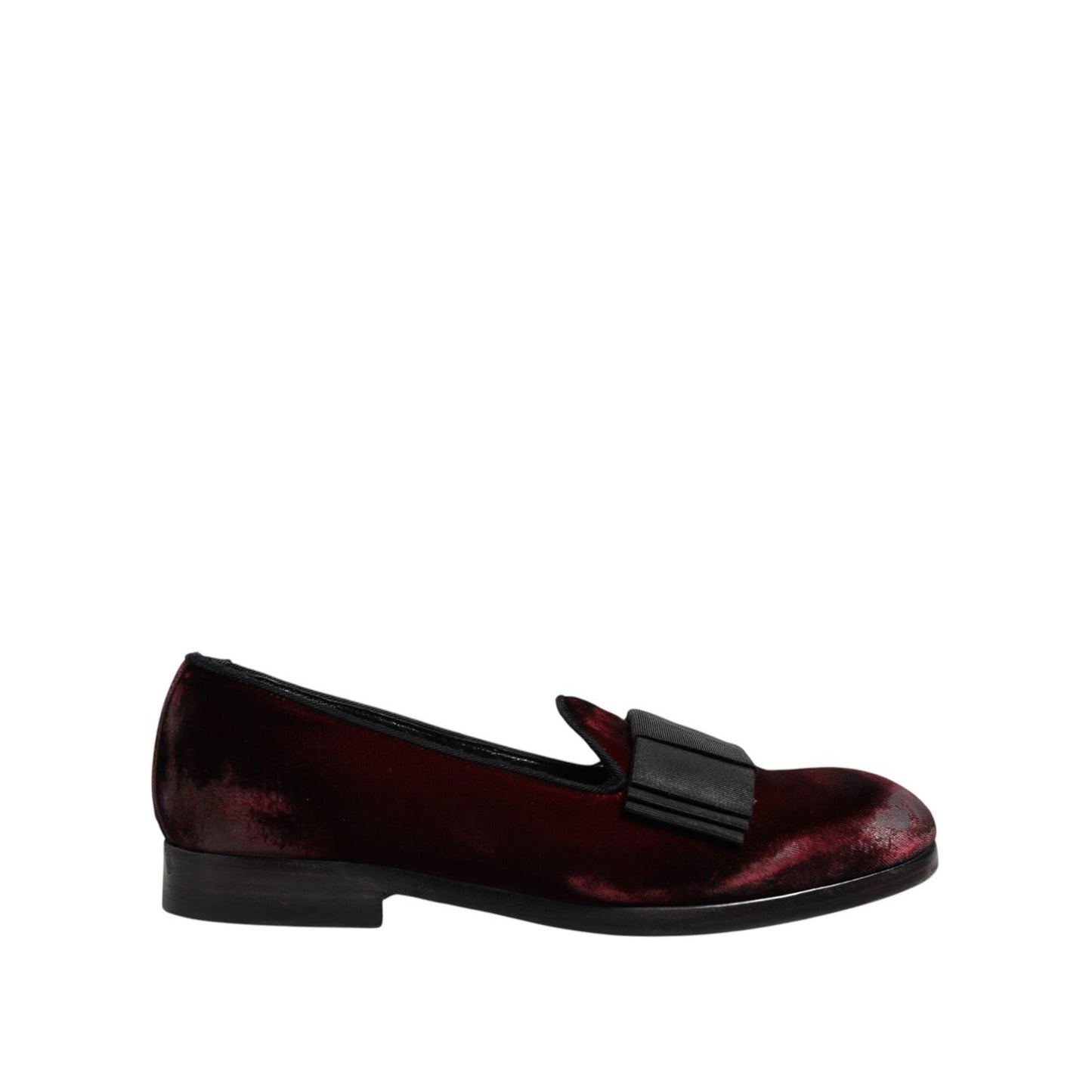 Dolce & Gabbana Red Velvet Men Slip On Loafers Dress Shoes MV7533-40