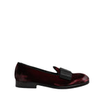 Dolce & Gabbana Red Velvet Men Slip On Loafers Dress Shoes MV7533-40