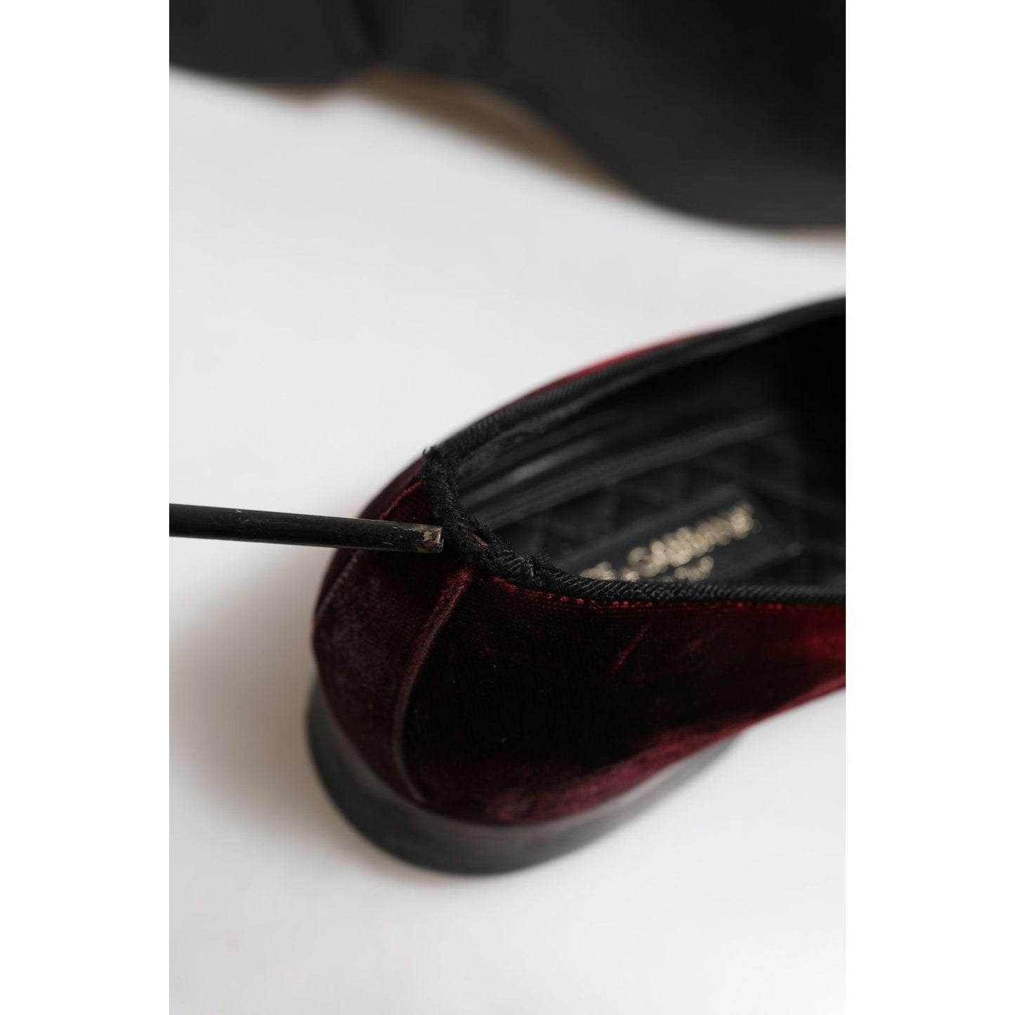 Dolce & Gabbana Red Velvet Men Slip On Loafers Dress Shoes MV7533-40