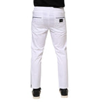Dolce & Gabbana White Cotton Stretch Logo Men Jogger Pants PAN76219-46