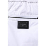 Dolce & Gabbana White Cotton Stretch Logo Men Jogger Pants PAN76219-46