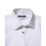 Dolce & Gabbana White Cotton GOLD Bib Poplin Formal Shirt TSH90582-39