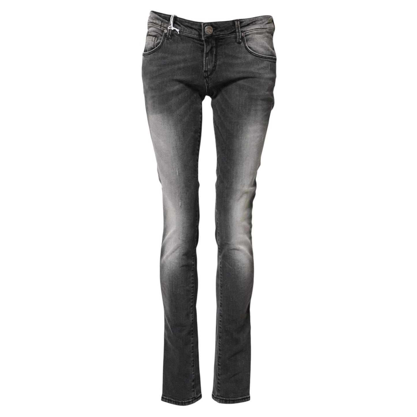 Acht Dark Gray Cotton Slim Fit Denim Low Waist Denim Jeans PAN71832-30