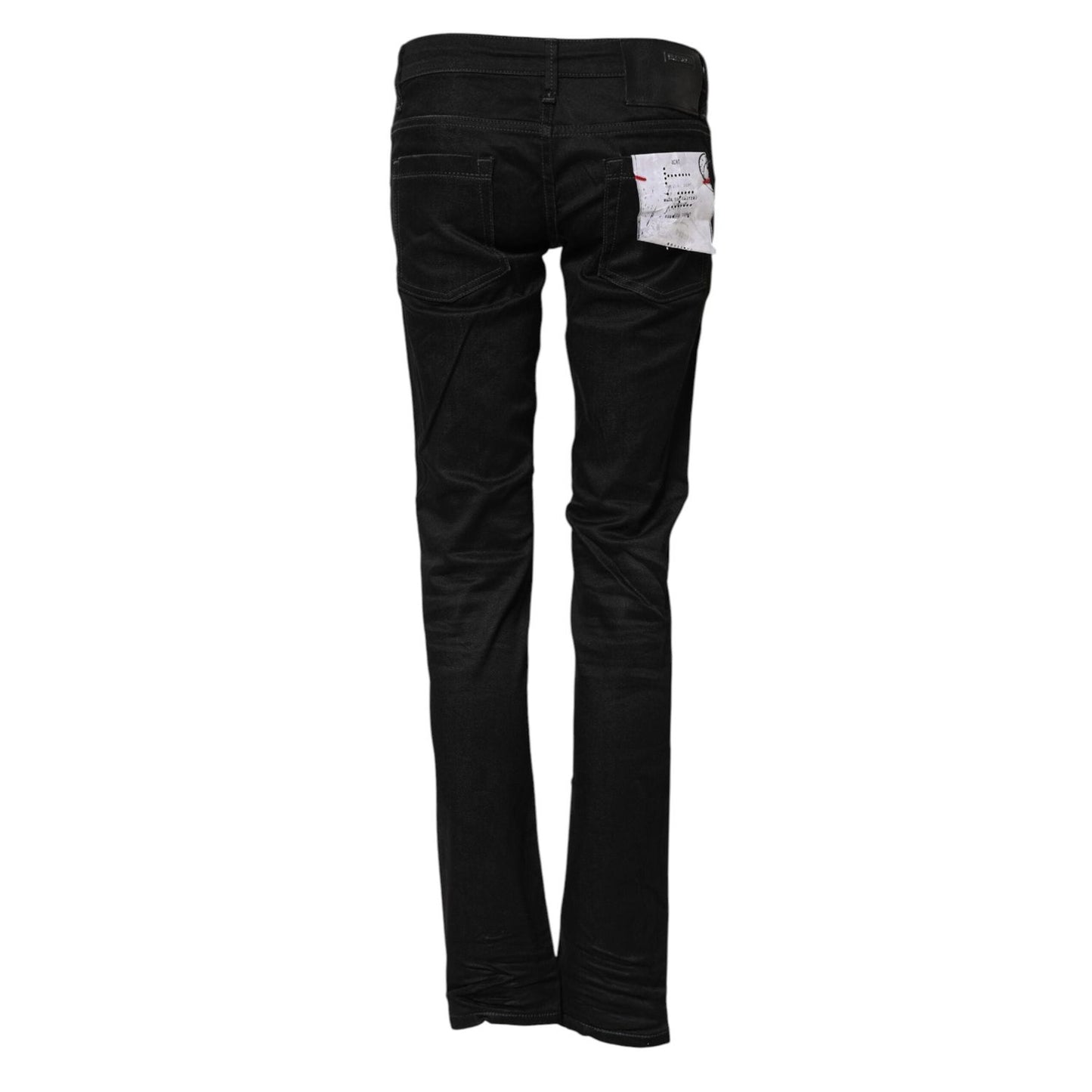 Acht Black Cotton Slim Fit Denim Low Waist Denim Jeans PAN71836-26