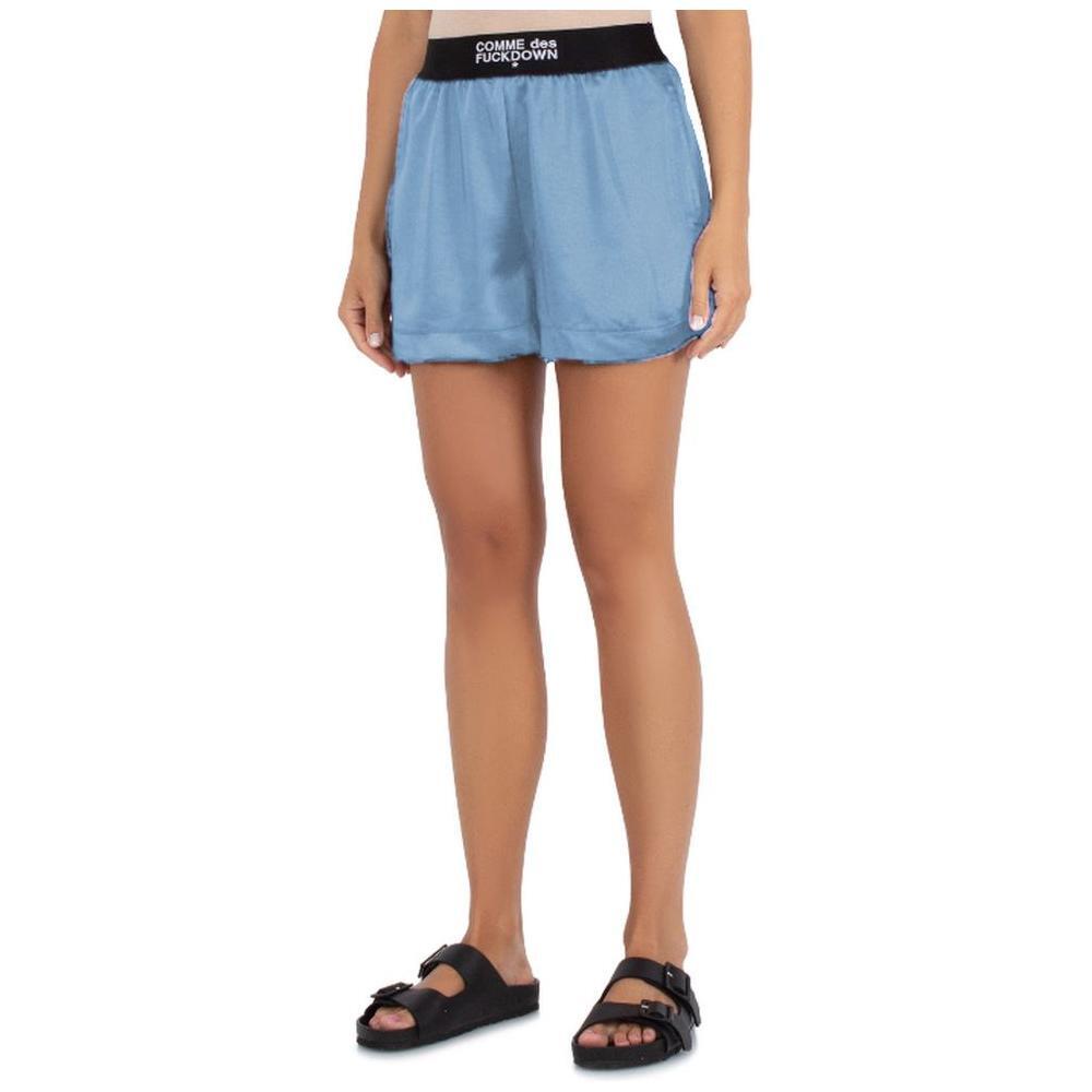 Comme Des Fuckdown Blue Polyester Short CO-15695-IT36|XXS