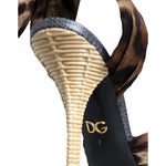 Dolce & Gabbana Brown Leopard Keira Heels Sandals Shoes
