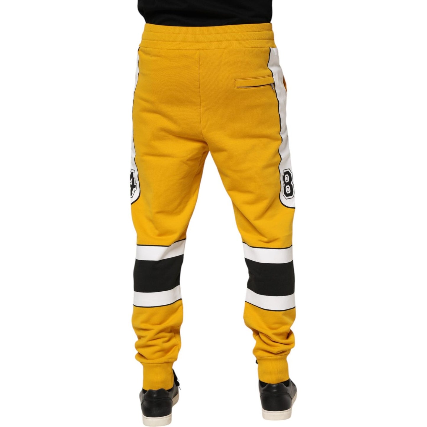 Dolce & Gabbana Yellow Cotton Casual Sweatpants Jogger Pants