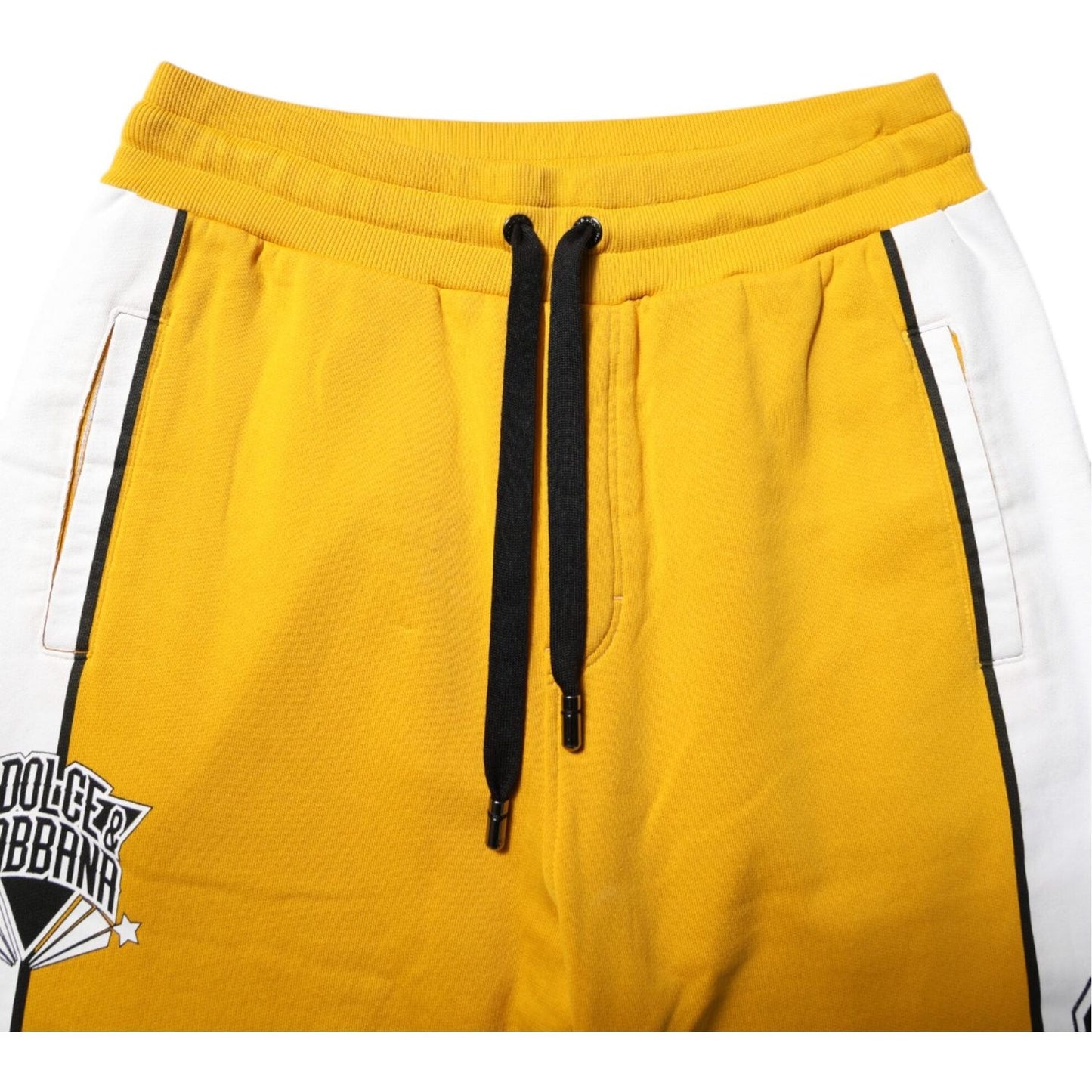 Dolce & Gabbana Yellow Cotton Casual Sweatpants Jogger Pants