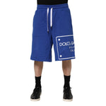 Dolce & Gabbana Blue Logo Cotton Bermuda Sweatshorts Shorts PAN76428-48