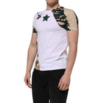 Dolce & Gabbana White Camouflage Cotton Men Crew Neck T-shirt TSH90504-46