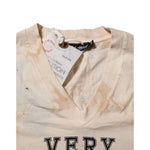 Dolce & Gabbana Beige Logo Print Short Sleeve V-neck T-shirt TSH90609-50