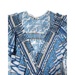 Philosophy di Lorenzo Serafini Blue Patterned Layered Short Sleeves Mini Dress DR281378-38