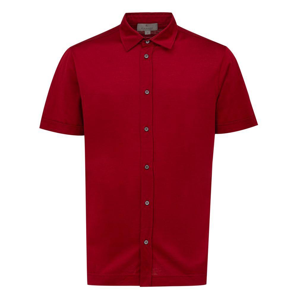 Canali Red Cotton Shirt CA-8530665-IT50 | L