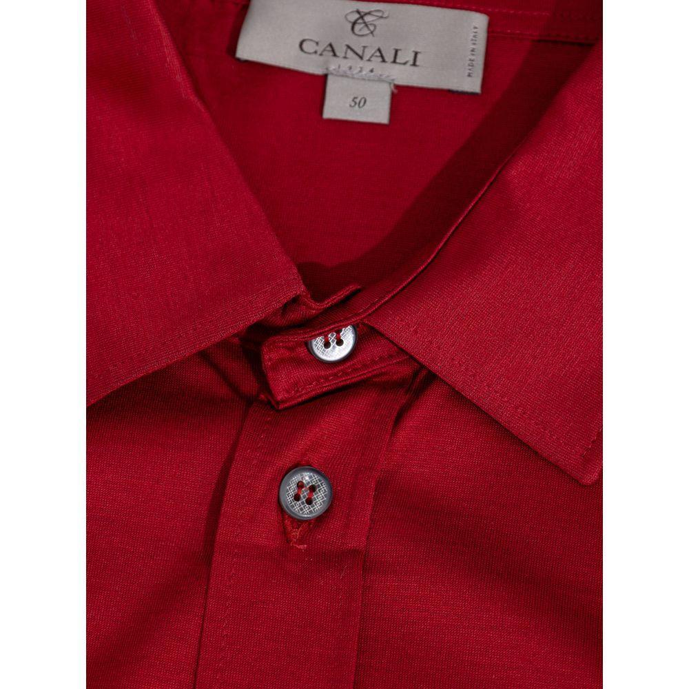 Canali Red Cotton Shirt CA-8530665-IT50 | L