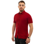 Canali Red Cotton Shirt CA-8530665-IT50 | L