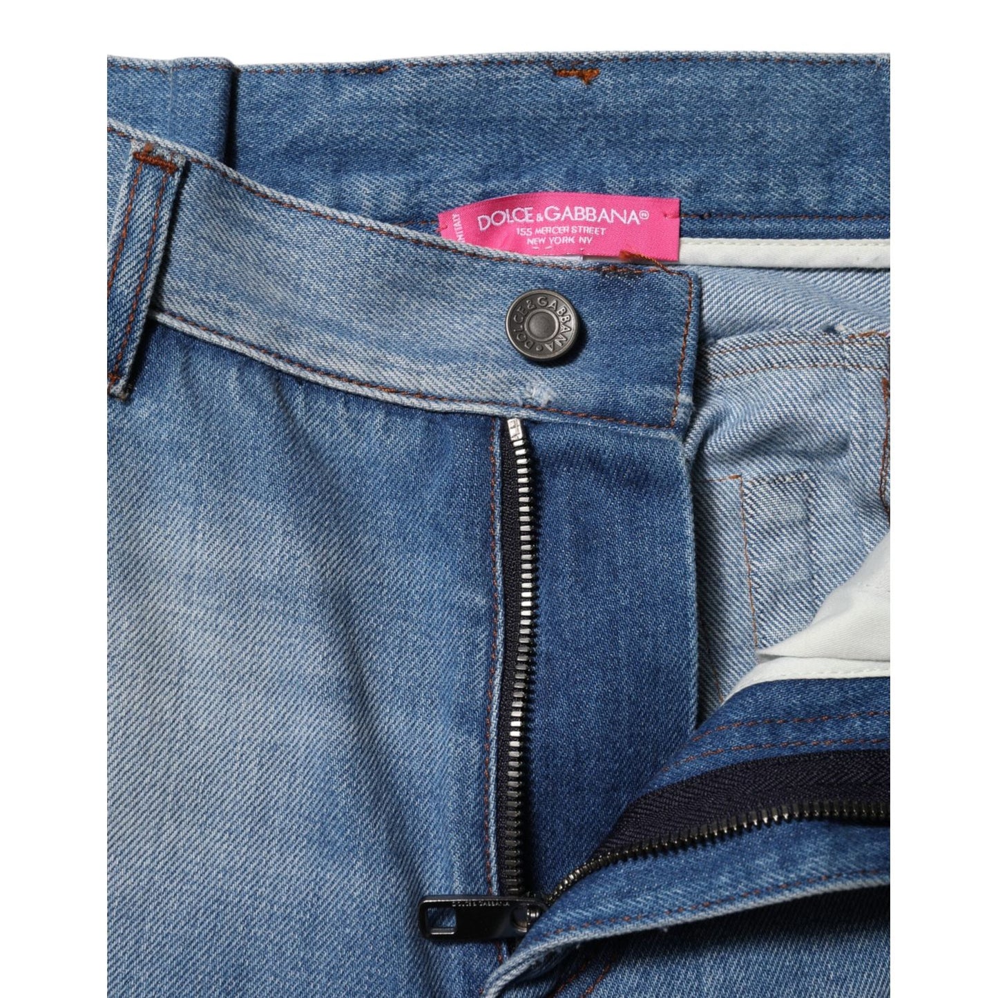 Dolce & Gabbana Blue Cotton High Waist Flared Denim Jeans PAN75552-40