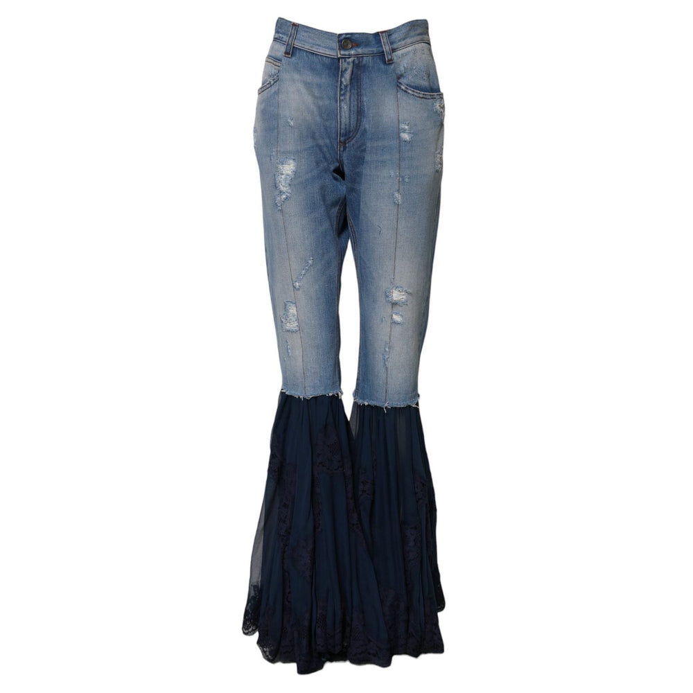 Dolce & Gabbana Blue Cotton High Waist Flared Denim Jeans PAN75552-40