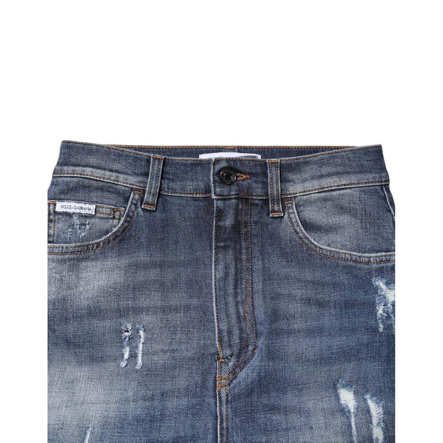 Dolce & Gabbana Blue Cotton HighWaist Skinny Denim Jeans PAN76100-40
