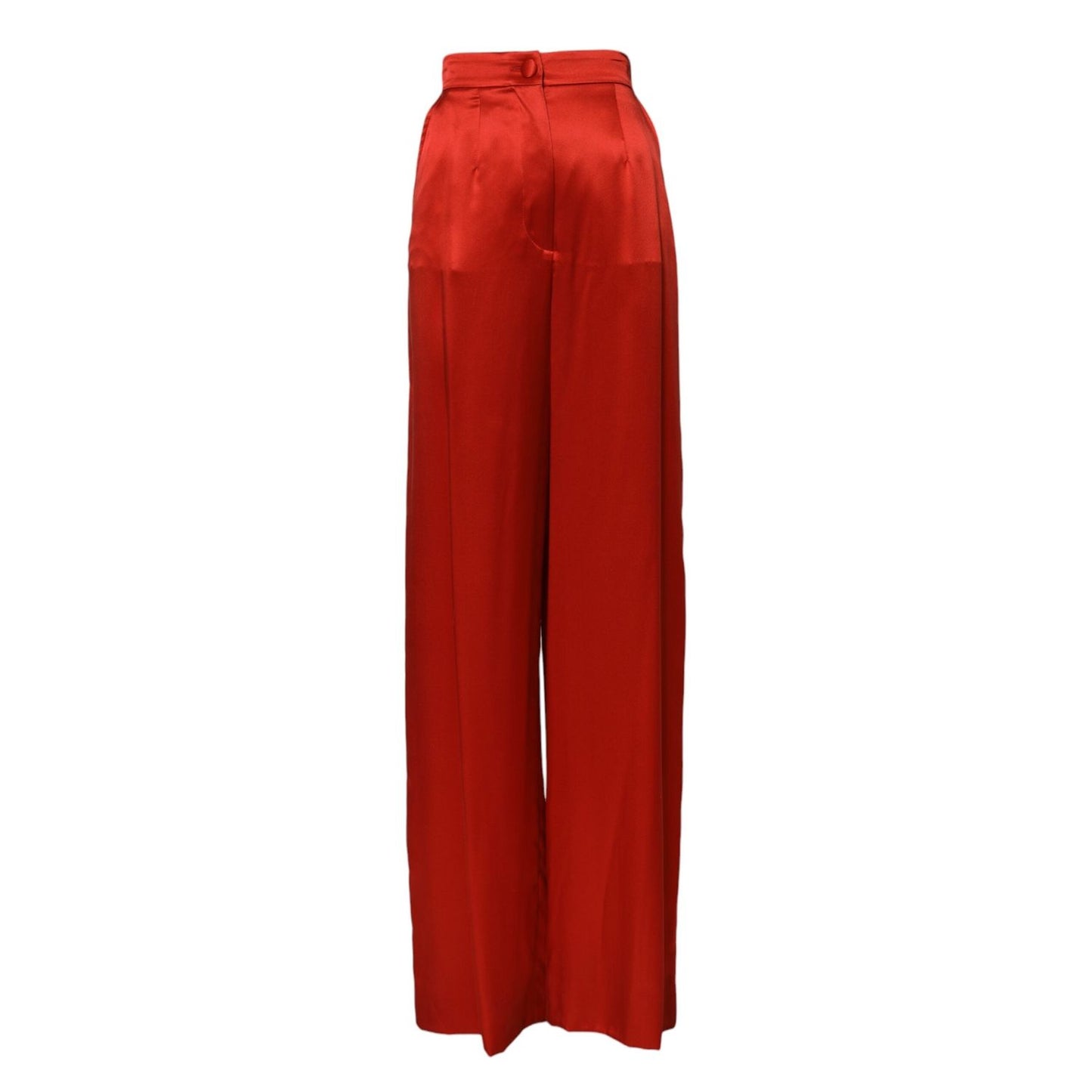 Dolce & Gabbana Red Satin High Waist Wide Leg Pants PAN76509-38