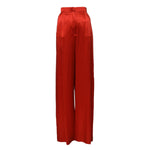 Dolce & Gabbana Red Satin High Waist Wide Leg Pants PAN76509-38