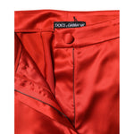 Dolce & Gabbana Red Satin High Waist Wide Leg Pants PAN76509-38