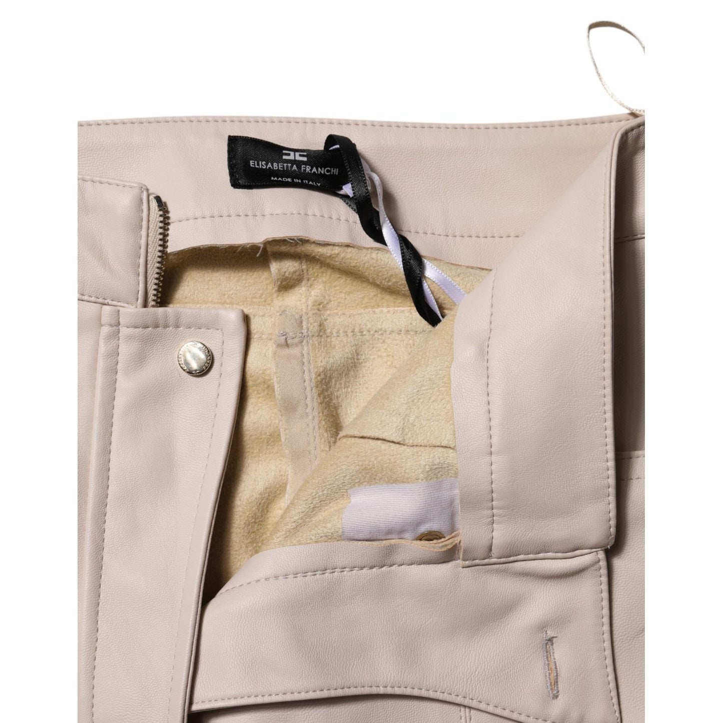Elisabetta Franchi Beige High Waist Tapered Pants PAN76540-42