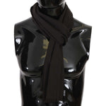 Dolce & Gabbana Elegant Striped Wool Men's Scarf Wool Wrap Shawls Dolce & Gabbana Black