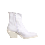 Maison Margiela White Square Heel Zip Ankle Boots Shoes LA12596-40